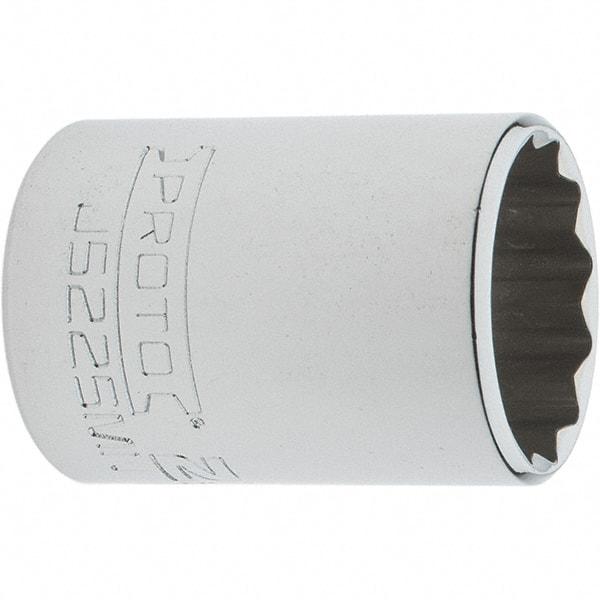 Proto - 3/8" Drive, Intermediate Hand Socket - 12 Points, 1-25/32" OAL, Steel, Full Polish Finish - Apex Tool & Supply