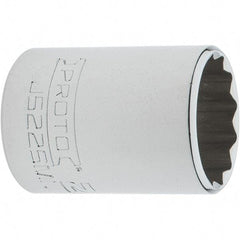 Proto - 3/8" Drive, Intermediate Hand Socket - 12 Points, 1-25/32" OAL, Steel, Full Polish Finish - Apex Tool & Supply