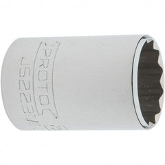 Proto - 3/8" Drive, Intermediate Hand Socket - 12 Points, 1-25/32" OAL, Steel, Full Polish Finish - Apex Tool & Supply
