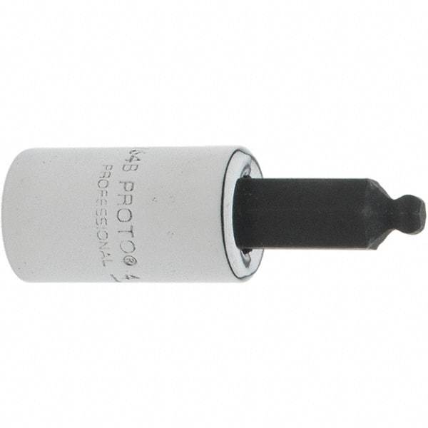 Proto - 1/4" Drive, 9/64" Hex Bit Socket - 1-1/2" OAL, 1.047" Bit Length, Ball End - Apex Tool & Supply