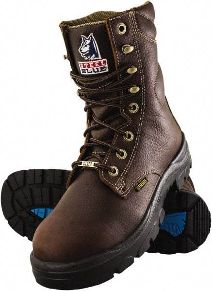 Steel Blue - Men's Size 15 Medium Width Steel Work Boot - Oak, Leather Upper, TPU Outsole, 8" High, Lace-Up - Apex Tool & Supply