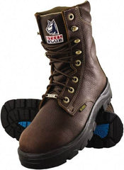 Steel Blue - Men's Size 10 Wide Width Steel Work Boot - Oak, Leather Upper, TPU Outsole, 8" High, Lace-Up - Apex Tool & Supply