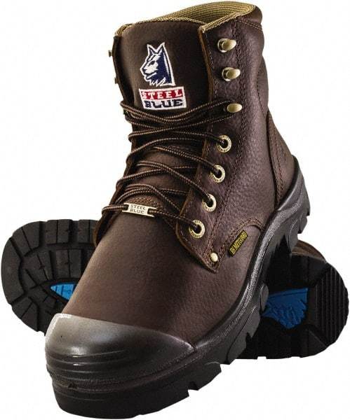 Steel Blue - Men's Size 11.5 Medium Width Steel Work Boot - Oak, Leather Upper, TPU Outsole, 6" High, Lace-Up - Apex Tool & Supply