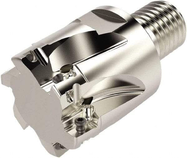 Seco - 1-1/2" Cut Diam, 66.33mm OAL, Indexable Square Shoulder Helical End Mill - XO.. 10T3 Inserts, M20 Modular Connection, 90° Lead Angle, Series Turbo - Apex Tool & Supply