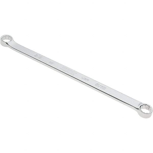 Proto - 9/16" x 5/8" 12 Point Box Wrench - Double End, 53/64" Head Diam x 13/32" Head Thickness, 12-31/64" OAL, Steel, Polished Finish, 15° Offset - Apex Tool & Supply