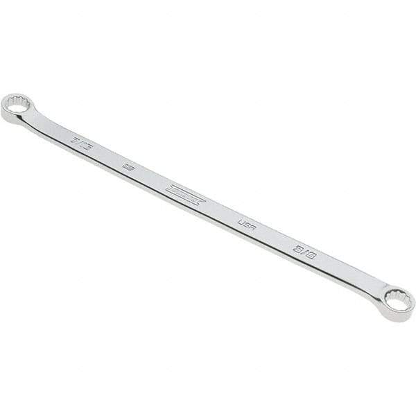 Proto - 3/8" x 7/16" 12 Point Box Wrench - Double End, 37/64" Head Diam x 21/64" Head Thickness, 9-27/32" OAL, Steel, Polished Finish, 15° Offset - Apex Tool & Supply