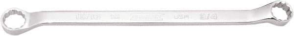 Proto - 3/4" x 13/16" 12 Point Box Wrench - Double End, 1-13/64" Head Diam x 1" Head Thickness, 12-13/64" OAL, Steel, Polished Finish, 15° Offset - Apex Tool & Supply