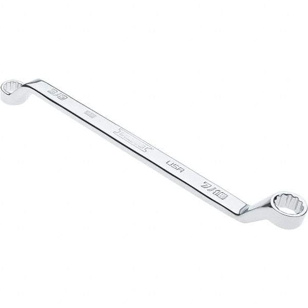 Proto - 3/8" x 7/16" 12 Point Box Wrench - Double End, 19/32" Head Diam x 41/64" Head Thickness, 7-1/2" OAL, Steel, Polished Finish, 15° Offset - Apex Tool & Supply