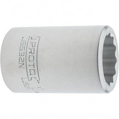 Proto - 1", 3/4" Drive, Standard Hand Socket - 12 Points, 2.285" OAL, Steel, Full Polish Finish - Apex Tool & Supply