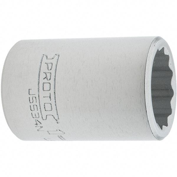 Proto - 1-1/16", 3/4" Drive, Standard Hand Socket - 12 Points, 2.285" OAL, Steel, Full Polish Finish - Apex Tool & Supply