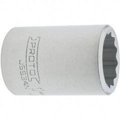 Proto - 1-1/16", 3/4" Drive, Standard Hand Socket - 12 Points, 2.285" OAL, Steel, Full Polish Finish - Apex Tool & Supply