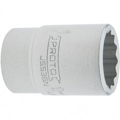 Proto - 1-1/8", 3/4" Drive, Standard Hand Socket - 12 Points, 2.335" OAL, Steel, Full Polish Finish - Apex Tool & Supply