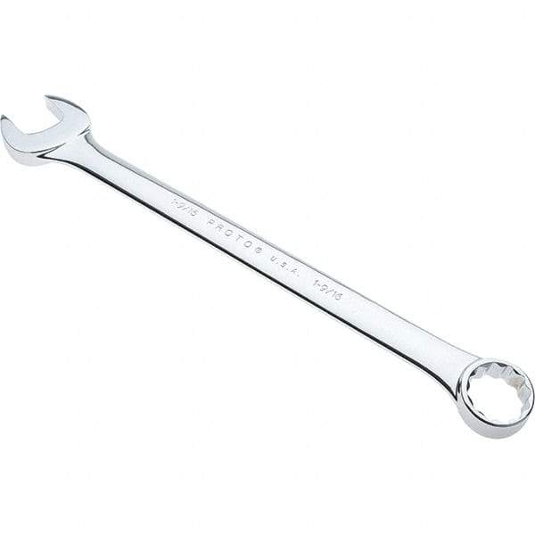 Proto - 1-9/16" 12 Point Combination Wrench - 15° Offset Angle, 20-5/16" OAL, Steel, Full Polish Finish - Apex Tool & Supply