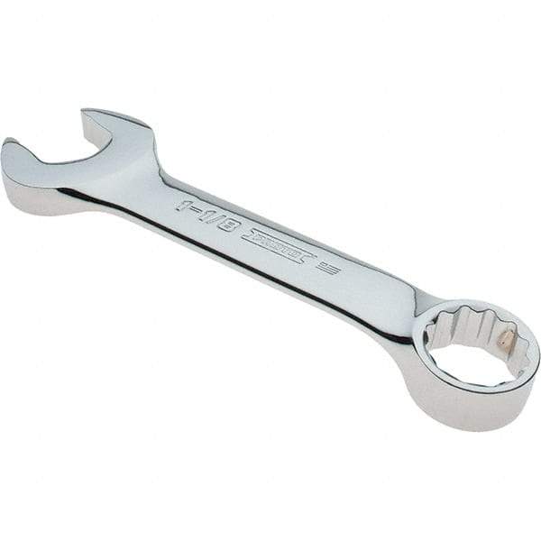 Proto - 1-1/8" 12 Point Combination Wrench - 15° Offset Angle, 8-29/32" OAL, Steel, Full Polish Finish - Apex Tool & Supply
