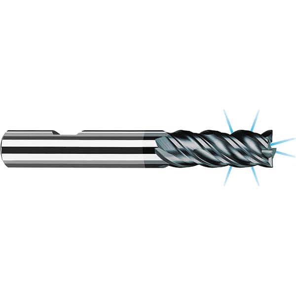 Fraisa - 5/8, 1-9/16" LOC, 5/8" Shank Diam, 4" OAL, 4 Flute Solid Carbide Square End Mill - Apex Tool & Supply