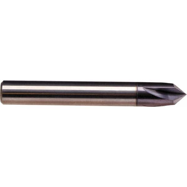 Emuge - 5/8" Diam 4 Flute Single End Solid Carbide Chamfer Mill - Apex Tool & Supply
