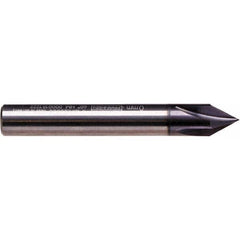 Emuge - 1/4" Diam 4 Flute Single End Solid Carbide Chamfer Mill - Apex Tool & Supply