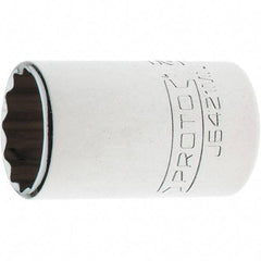 Proto - 1/2" Drive, Standard Hand Socket - 12 Points, 1-13/32" OAL, Steel, Chrome Finish - Apex Tool & Supply