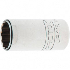 Proto - 1/2" Drive, Standard Hand Socket - 12 Points, 1-45/64" OAL, Steel, Chrome Finish - Apex Tool & Supply