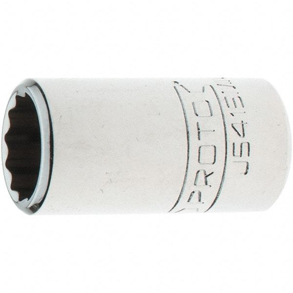 Proto - 1/2" Drive, Standard Hand Socket - 12 Points, 1-5/8" OAL, Steel, Chrome Finish - Apex Tool & Supply