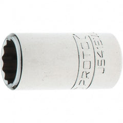 Proto - 1/2" Drive, Standard Hand Socket - 12 Points, 1-5/8" OAL, Steel, Chrome Finish - Apex Tool & Supply
