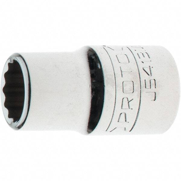 Proto - 1/2" Drive, Standard Hand Socket - 12 Points, 1-5/8" OAL, Steel, Chrome Finish - Apex Tool & Supply