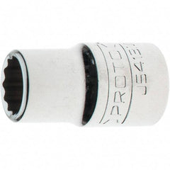 Proto - 1/2" Drive, Standard Hand Socket - 12 Points, 1-5/8" OAL, Steel, Chrome Finish - Apex Tool & Supply