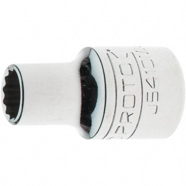 Proto - 1/2" Drive, Standard Hand Socket - 12 Points, 1-17/32" OAL, Steel, Chrome Finish - Apex Tool & Supply