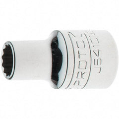 Proto - 1/2" Drive, Standard Hand Socket - 12 Points, 1-17/32" OAL, Steel, Chrome Finish - Apex Tool & Supply