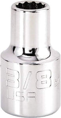 Proto - 3/8", 1/2" Drive, Standard Hand Socket - 12 Points, 1-17/32" OAL, Steel, Chrome Finish - Apex Tool & Supply