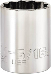 Proto - 1-5/16", 1/2" Drive, Standard Hand Socket - 12 Points, 2-3/64" OAL, Steel, Chrome Finish - Apex Tool & Supply
