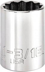 Proto - 1-3/16", 1/2" Drive, Standard Hand Socket - 12 Points, 2" OAL, Steel, Chrome Finish - Apex Tool & Supply