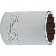 Proto - 1-1/16", 1/2" Drive, Standard Hand Socket - 12 Points, 1-61/64" OAL, Steel, Chrome Finish - Apex Tool & Supply