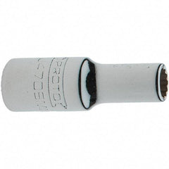 Proto - 1/4" Drive, Standard Hand Socket - 12 Points, 1-17/64" OAL, Steel, Chrome Finish - Apex Tool & Supply