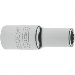 Proto - 1/4" Drive, Standard Hand Socket - 12 Points, 1-17/64" OAL, Steel, Chrome Finish - Apex Tool & Supply