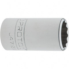 Proto - 1/4" Drive, Standard Hand Socket - 12 Points, 1-17/64" OAL, Steel, Chrome Finish - Apex Tool & Supply