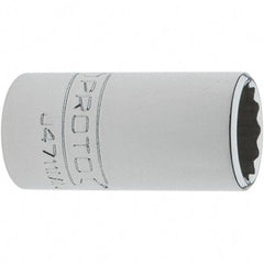 Proto - 1/4" Drive, Standard Hand Socket - 12 Points, 1-17/64" OAL, Steel, Chrome Finish - Apex Tool & Supply