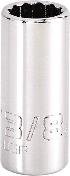 Proto - 3/8", 1/4" Drive, Standard Hand Socket - 12 Points, 1-15/64" OAL, Steel, Chrome Finish - Apex Tool & Supply