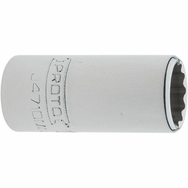Proto - 1/4" Drive, Standard Hand Socket - 12 Points, 1-17/64" OAL, Steel, Chrome Finish - Apex Tool & Supply