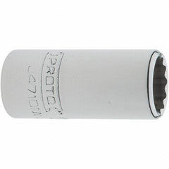 Proto - 1/4" Drive, Standard Hand Socket - 12 Points, 1-17/64" OAL, Steel, Chrome Finish - Apex Tool & Supply