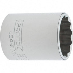 Proto - 1/2" Drive, Standard Hand Socket - 12 Points, 2" OAL, Steel, Chrome Finish - Apex Tool & Supply