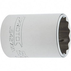 Proto - 1/2" Drive, Standard Hand Socket - 12 Points, 1-61/64" OAL, Steel, Chrome Finish - Apex Tool & Supply