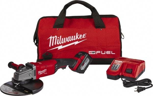 Milwaukee Tool - 9" Wheel Diam, 6,600 RPM, Cordless Angle & Disc Grinder - 5/8" Spindle - Apex Tool & Supply