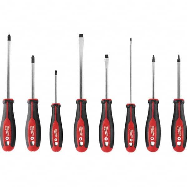 Milwaukee Tool - Screwdriver Sets Screwdriver Types Included: Philips; Slotted; Square; Torx Number of Pieces: 8 - Apex Tool & Supply