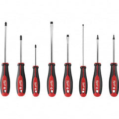 Milwaukee Tool - Screwdriver Sets Screwdriver Types Included: Philips; Slotted; Square; Torx Number of Pieces: 8 - Apex Tool & Supply