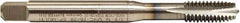 Emuge - 5/16-18 UNC, 3 Flute, TiCN Finish, HSS-E Spiral Point Tap - Plug Chamfer, Right Hand Thread, 3.543" OAL, 0.787" Thread Length, 0.318" Shank Diam, 2B/3B Class of Fit - Exact Industrial Supply