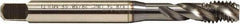 Emuge - 12-24 UNC 3 Flute 2B/3B Bottoming Spiral Flute Tap - HSS-E, TiCN Finish, 3.15" OAL, Right Hand Flute, Right Hand Thread - Apex Tool & Supply