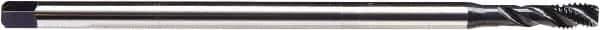 Emuge - #8-36 UNF, 3 Flute, NE2 Finish Cobalt, Spiral Flute, Extension Pulley Tap - Semi-Bottoming Chamfer, 4.9" OAL, 1/2" Thread Length, 2B/3B Class of Fit - Apex Tool & Supply
