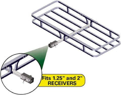 Erickson Manufacturing - Aluminum Cargo Carrier - 19-1/2" Wide x 53-1/2" Long, Silver, For Use with 1.25" Receivers & 2" Receivers - Apex Tool & Supply