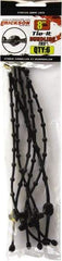 Erickson Manufacturing - 8" Long Black Rubber Reusable Cable Tie - 10 Lb Tensile Strength, 3mm Thick, 3" Max Bundle Diam - Apex Tool & Supply